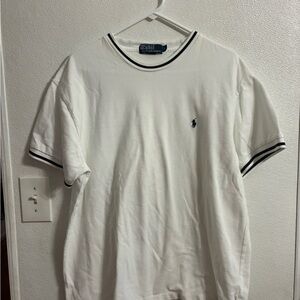 Ralph Lauren White Polo Shirt with Black Accents